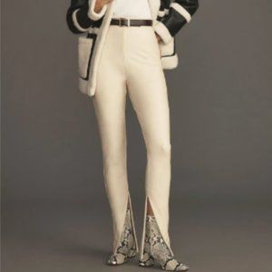 NEW Anthropologie (L) High-Waisted Faux Leather Slit Leggings